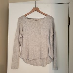 LOFT Heathered Gray Long Sleeve Shirt (size M)